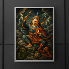 Padmasambhava subduing demons in storm clouds poster 5