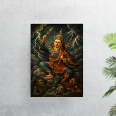 Padmasambhava subduing demons in storm clouds poster 7