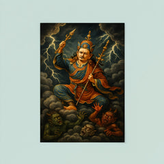 Padmasambhava subduing demons in storm clouds poster 8
