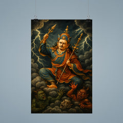 Padmasambhava subduing demons in storm clouds poster 9