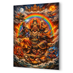 Padmasambhava wrathful rainbow thangka vision metal print mockup