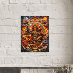 Padmasambhava wrathful rainbow thangka vision metal print mockup