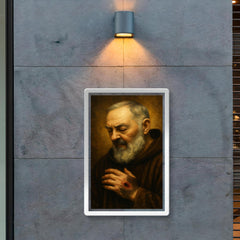 Padre Pio stigmata contemplative portrait poster 2