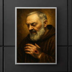 Padre Pio stigmata contemplative portrait poster 5