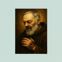 Padre Pio stigmata contemplative portrait poster 8