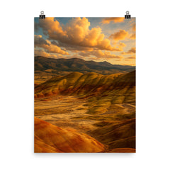 Painted Hills Oregon USA poster on a plain backdrop in size 8"x10".