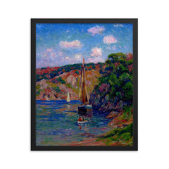 Painting by Henry Moret framed print on a plain backdrop in size 16"x20".