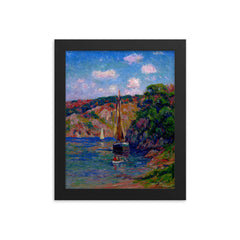 Painting by Henry Moret framed print on a plain backdrop in size 8"x10".