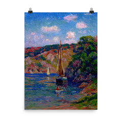 Painting by Henry Moret poster on a plain backdrop in size 8"x10".