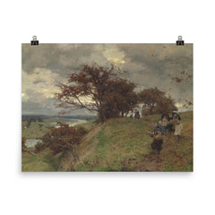 Painting by Sir George Clausen, British Artist poster on a plain backdrop in size 8"x10".