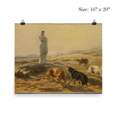 Pallas Athena and the Herdsman's Dogs by Briton Riviere poster 2