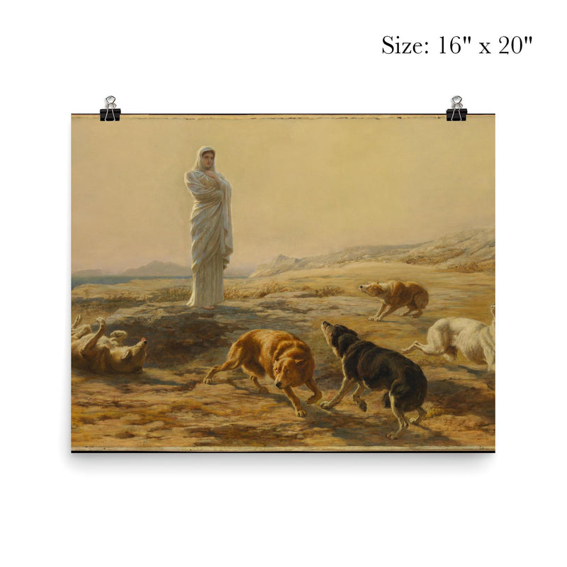 Pallas Athena and the Herdsman's Dogs by Briton Riviere poster 2