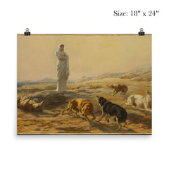 Pallas Athena and the Herdsman's Dogs by Briton Riviere poster 5