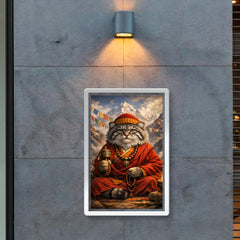 Pallas's cat monk in Himalayan robes poster 2