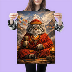 Pallas's cat monk in Himalayan robes poster 3