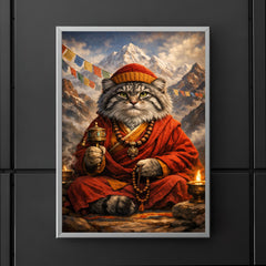 Pallas's cat monk in Himalayan robes poster 5