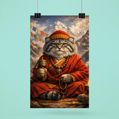 Pallas's cat monk in Himalayan robes poster 6