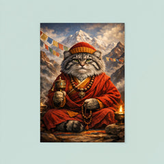 Pallas's cat monk in Himalayan robes poster 8