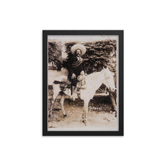 Pancho Villa framed print on a plain backdrop in size 12"x16".