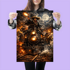 Pancho Villa night raid by locomotive poster 3