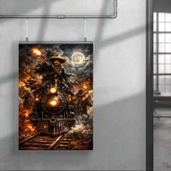 Pancho Villa night raid by locomotive poster 4