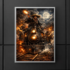 Pancho Villa night raid by locomotive poster 5