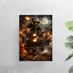 Pancho Villa night raid by locomotive poster 7
