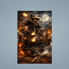 Pancho Villa night raid by locomotive poster 9