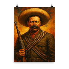 Pancho Villa poster on a plain backdrop in size 8"x10".