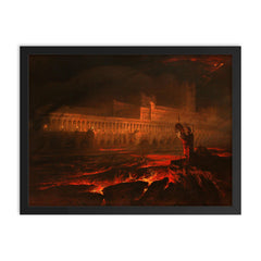 Pandemonium by John Martin framed print on a plain backdrop in size 18"x24".
