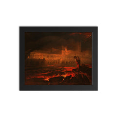 Pandemonium by John Martin framed print on a plain backdrop in size 8"x10".