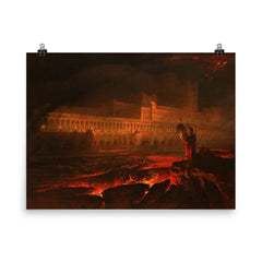 Pandemonium by John Martin poster on a plain backdrop in size 8"x10".