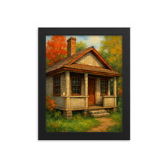 Paper House Rockport Massachusetts USA framed print on a plain backdrop in size 8"x10".