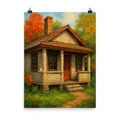 Paper House Rockport Massachusetts USA poster on a plain backdrop in size 8"x10".