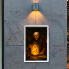 Paracelsus алхchemical laboratory with glowing homunculus jar poster 2
