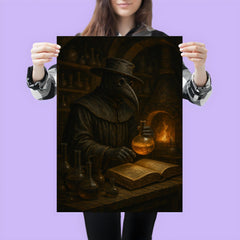 Paracelsus in plague doctor alchemy lab poster 3