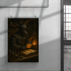 Paracelsus in plague doctor alchemy lab poster 4
