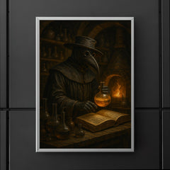 Paracelsus in plague doctor alchemy lab poster 5