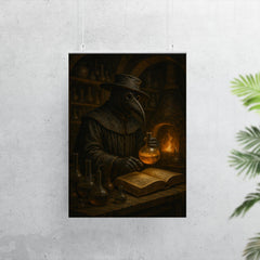Paracelsus in plague doctor alchemy lab poster 7