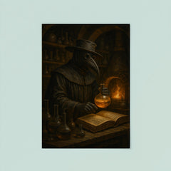 Paracelsus in plague doctor alchemy lab poster 8