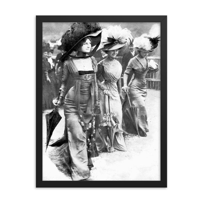 Paris Fashion, 1907 framed print on a plain backdrop in size 18