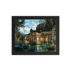 Park Landscape with Nymphaeum by Max Röder framed print on a plain backdrop in size 8"x10".
