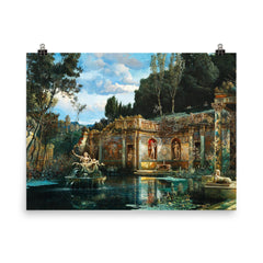 Park Landscape with Nymphaeum by Max Röder poster on a plain backdrop in size 8"x10".