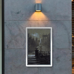 Park with a Fountain in the Moonlight by Carl Gustav Carus, 1851 poster 2