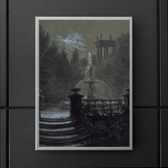 Park with a Fountain in the Moonlight by Carl Gustav Carus, 1851 poster 5