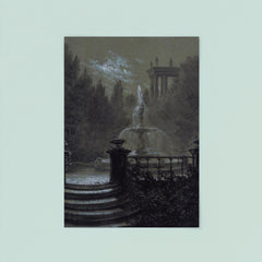 Park with a Fountain in the Moonlight by Carl Gustav Carus, 1851 poster 8