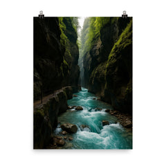 Partnachklamm Gorge Germany poster on a plain backdrop in size 8"x10".