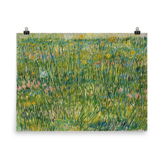 Patch of Grass by Vincent van Gogh, 1887 poster on a plain backdrop in size 8"x10".