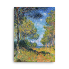 Path at Varengeville by Claude Monet, 1882 canvas print on a plain backdrop in size 18"x24".