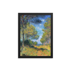 Path at Varengeville by Claude Monet, 1882 framed print on a plain backdrop in size 12"x16".